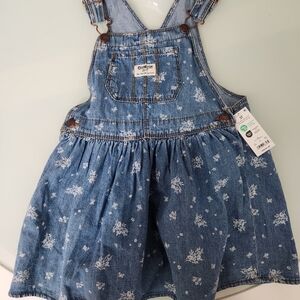 NEW EITH TSHS OshKosh B'gosh Floral Blue Overalls